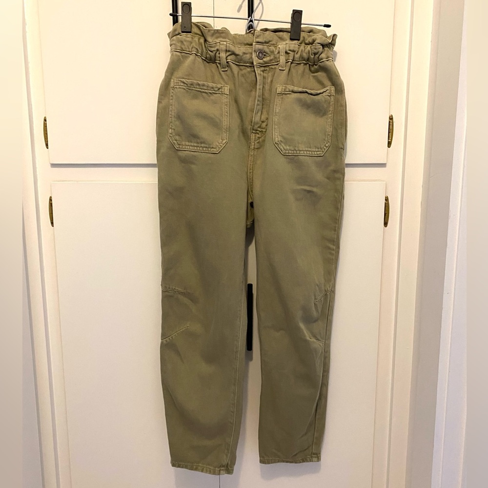 Zara Paperbag Jeans in Green